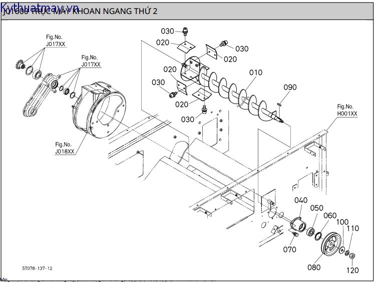 Trục máy khoan ngang thứ 2